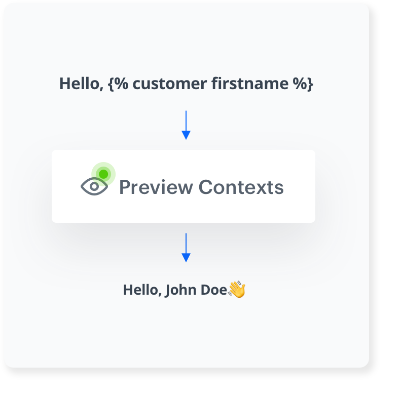 Synerise Preview Context feature showing Jinjava element visualization within Dynamic Content HTML blocks