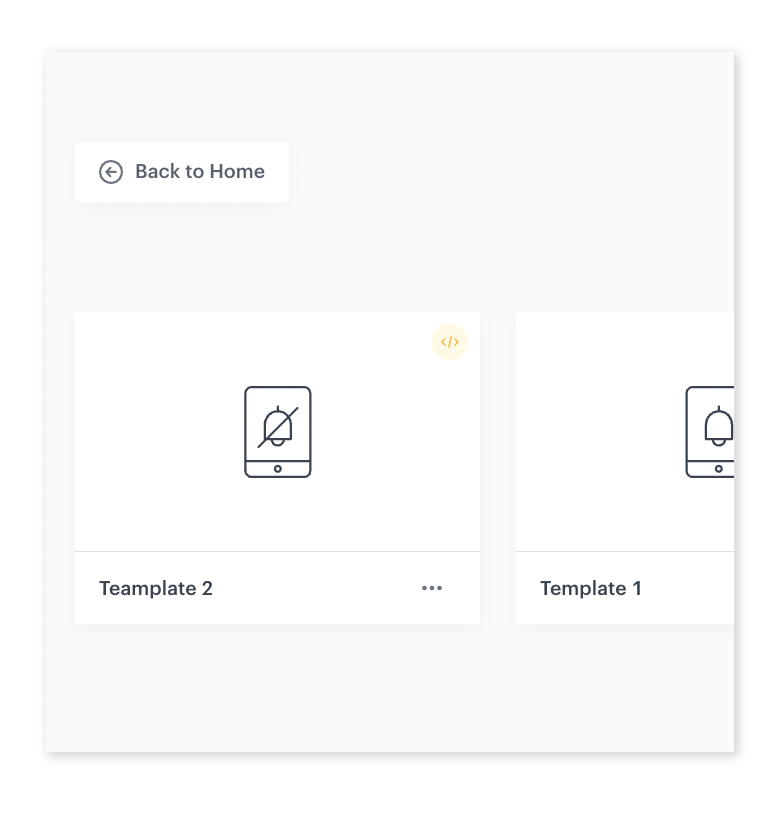 Synerise unified template library for mobile push campaigns with search and direct linking capabilities