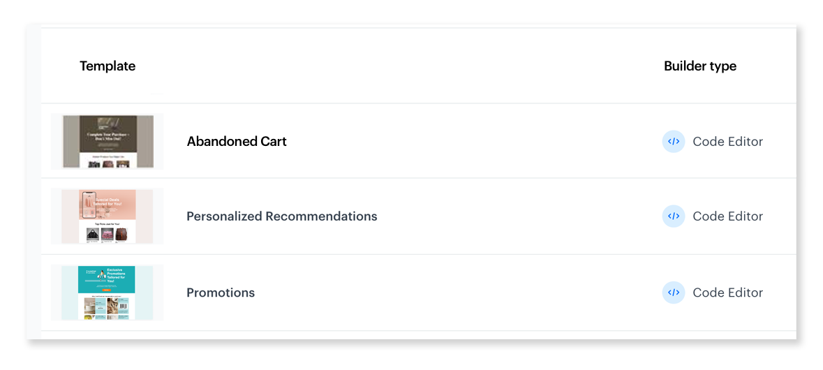 Synerise pre-built landing page templates optimized for various marketing use cases