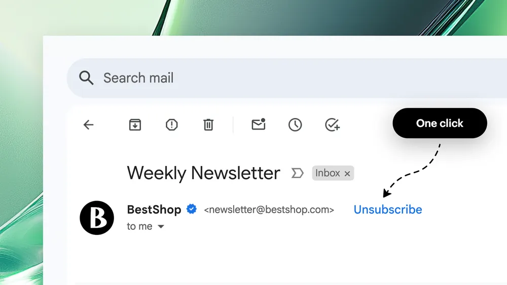 Customizable one-click unsubscribe header in Email Communication