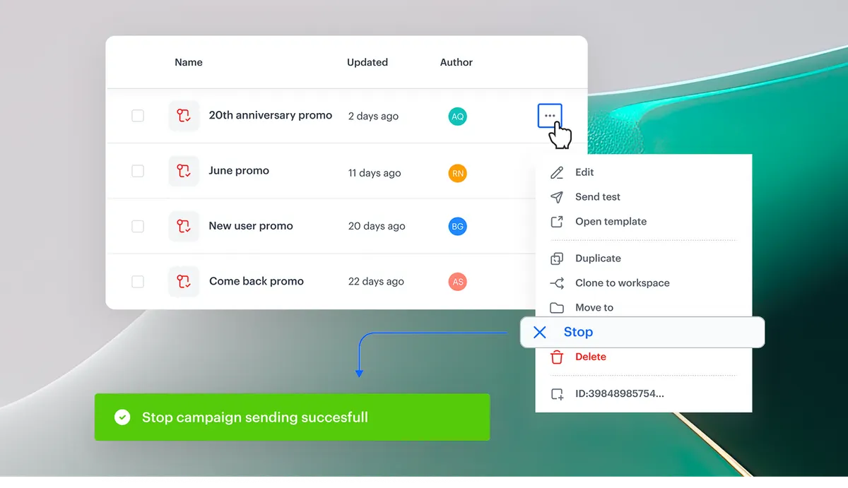 Stop In-Progress Communications Using Mid-Campaign Emergency Stop