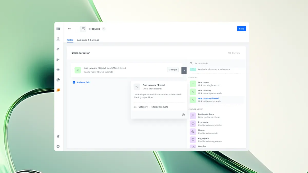 ‘One to many filtered’ Field in Brickworks Schemas