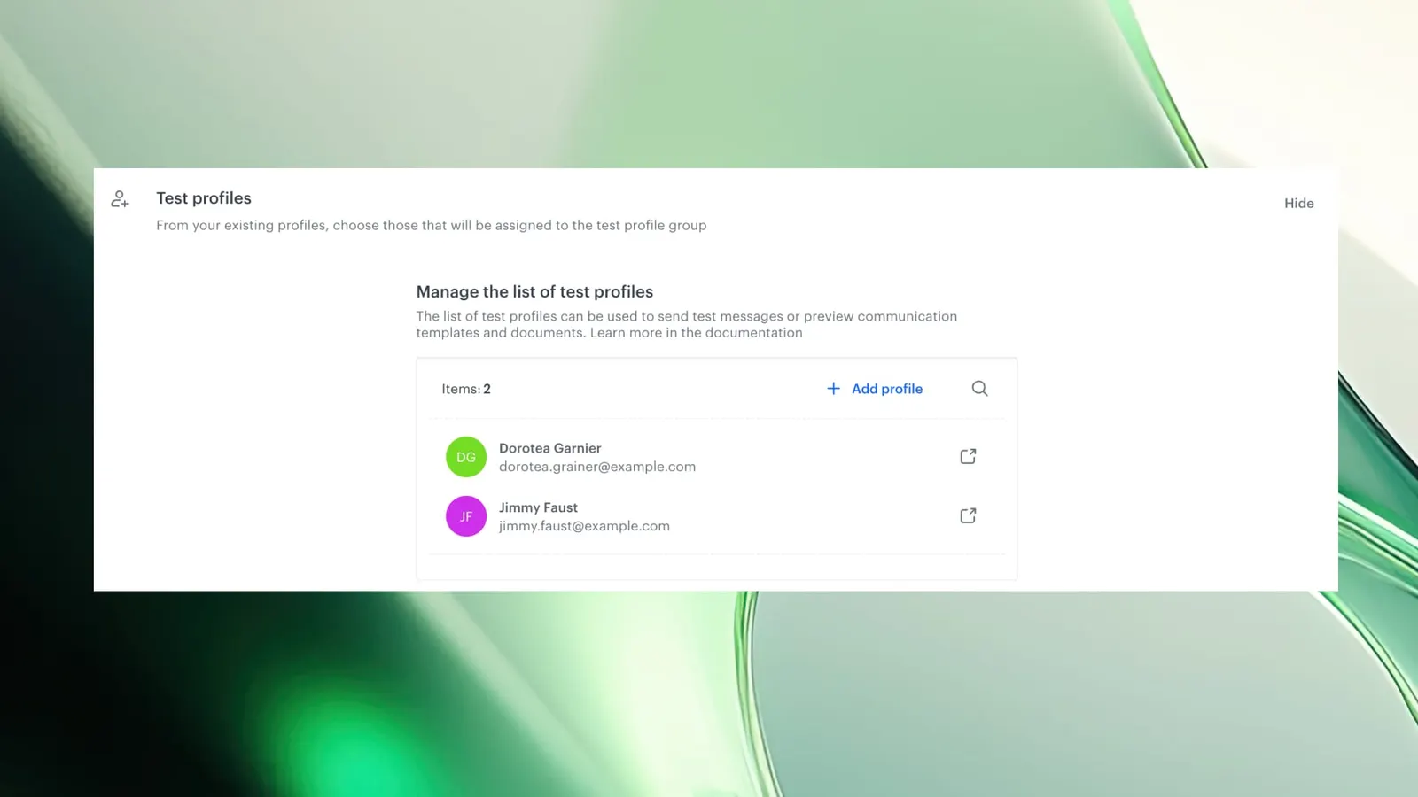 Test Profiles