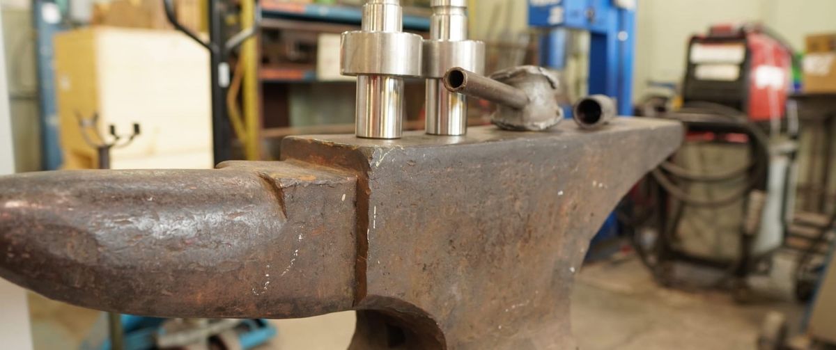 An anvil in a machine shop