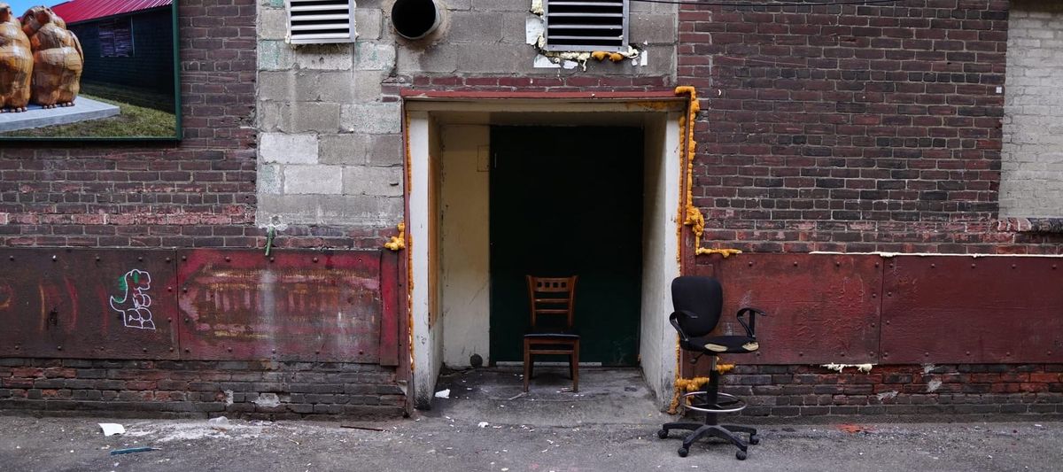 A dark entrance in an alley