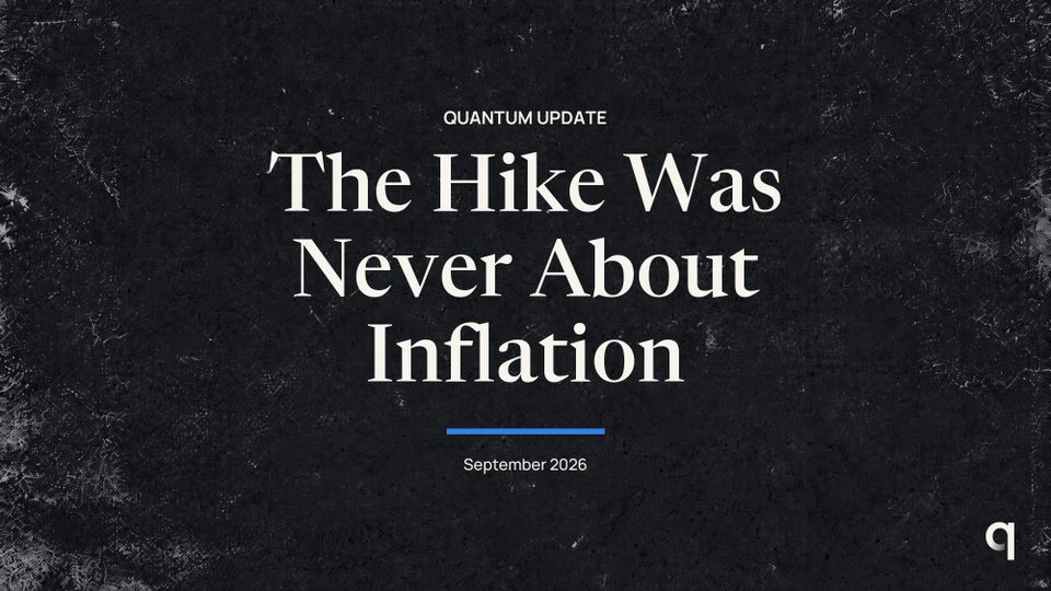 The Hike Was Never About Inflation