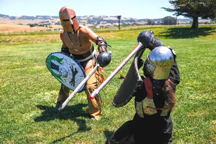 Medieval Reenactors Battle and Craft at Petaluma Park