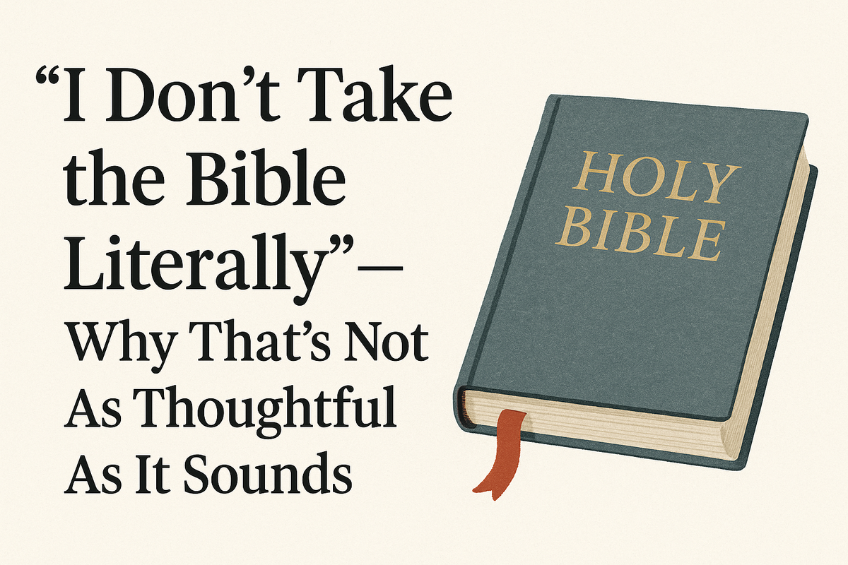 "I Don’t Take the Bible Literally” — Why That’s Not As Thoughtful As It Sounds