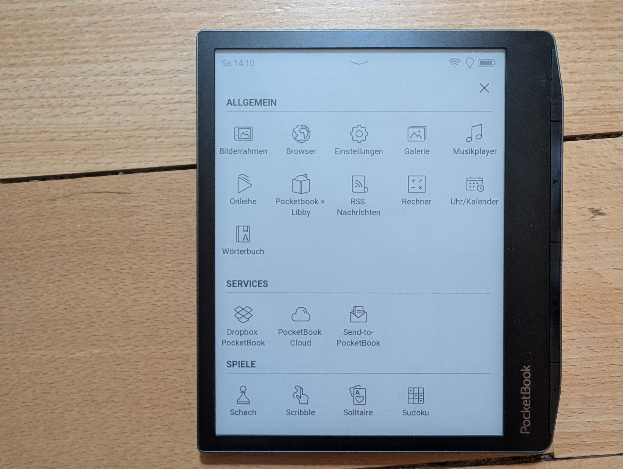 Die Menüs des PocketBook Era Lite gewinnen keinen Schönheitspreis, sind aber übersichtlich.