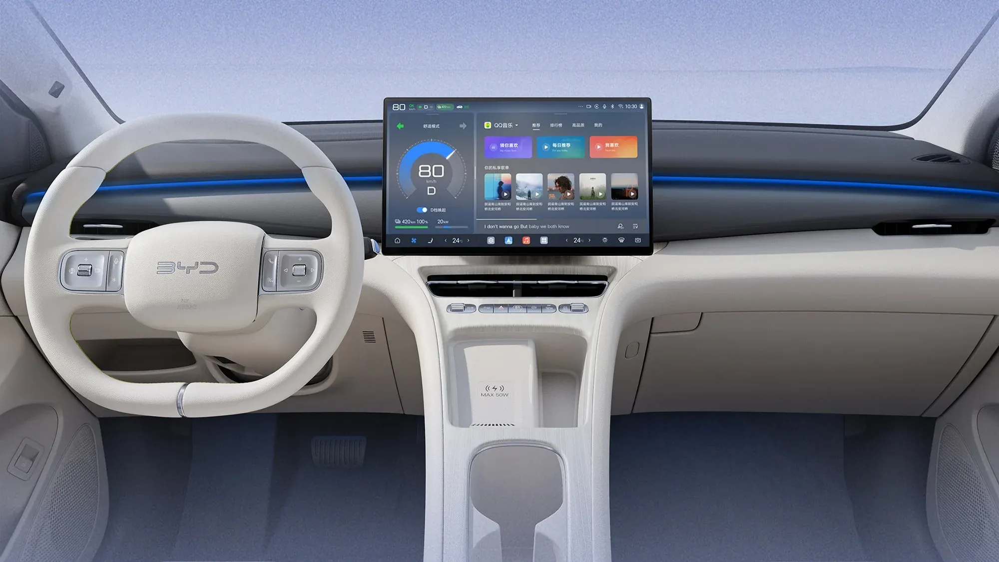 Blick in das Cockpit des neuen BYD Dolphin Surf.