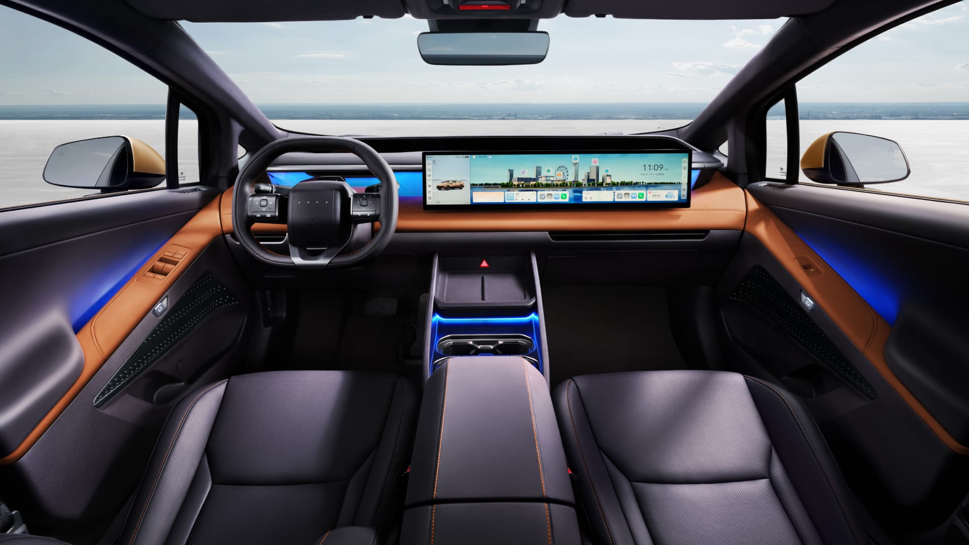 Das Interieur im IONIQ V besticht durch viele und grosse Displays.