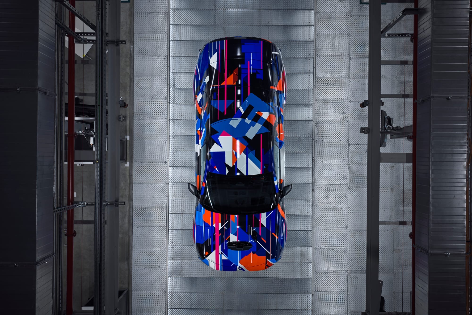 Der elektrische BMW M3 von oben.