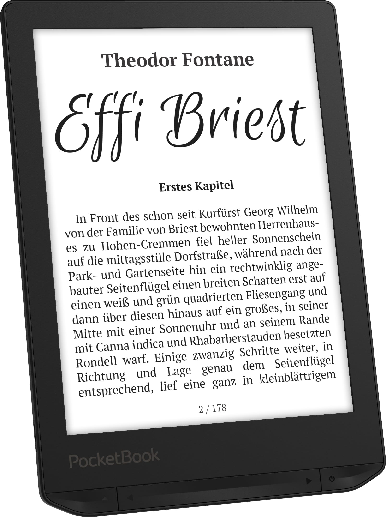 Der Verta hat die Tasten am unteren Ende des Geräts. Bei früheren PocketBook Modellen waren die Tasten seitlich.