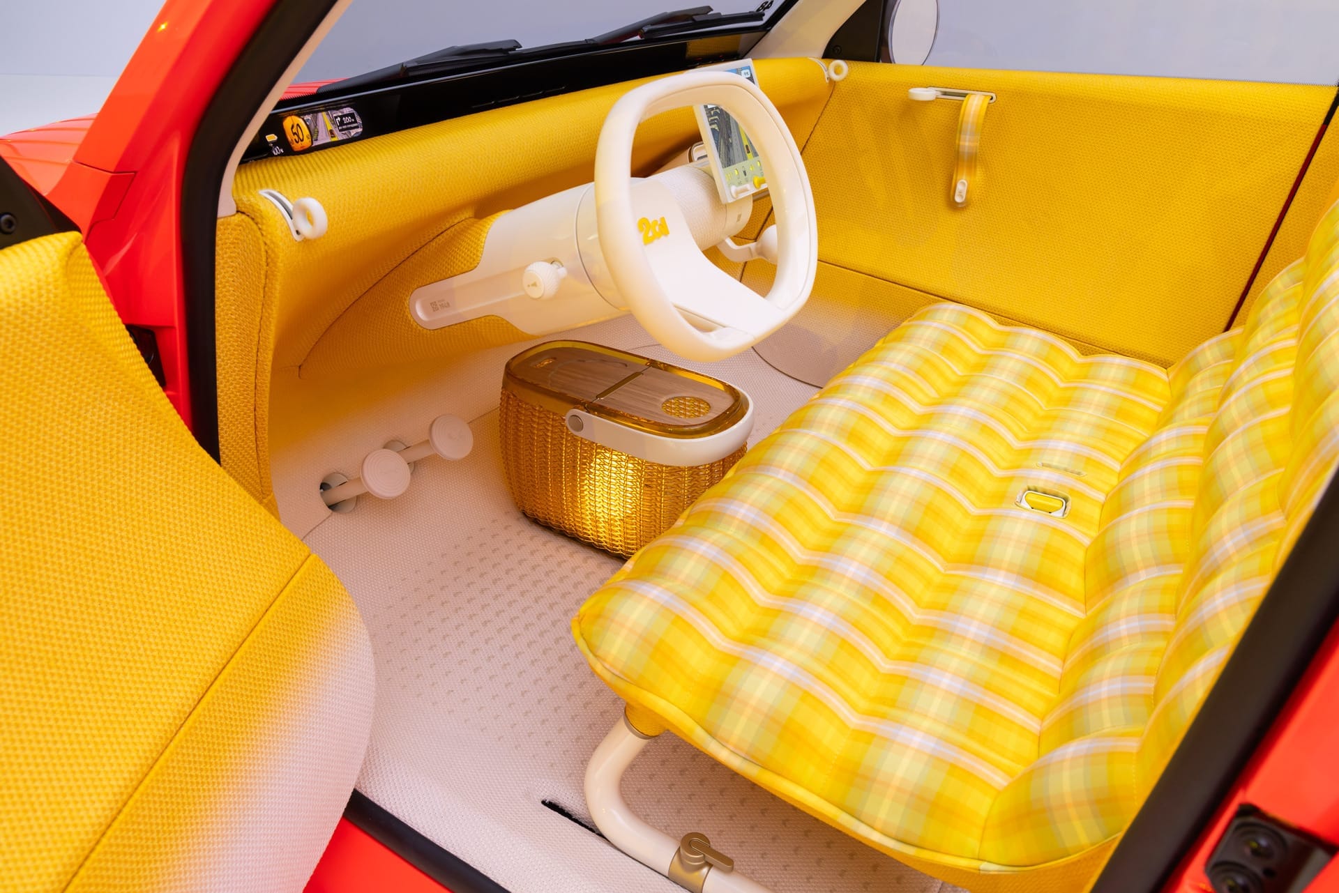 Das Interieur des Citroën 2CV.