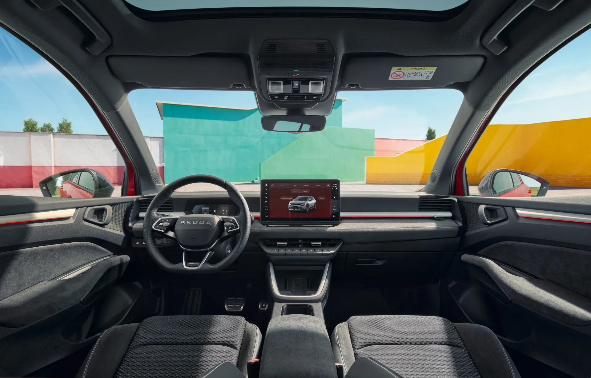 Ein Blick auf das Cockpit im Skoda Epiq Sportline.