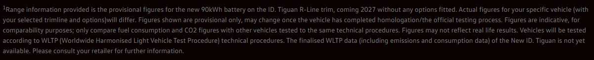 In der Quelle führt Volkswagen UK die 90-kWh-Batterie und die ID. Tiguan R-Modelllinie auf.