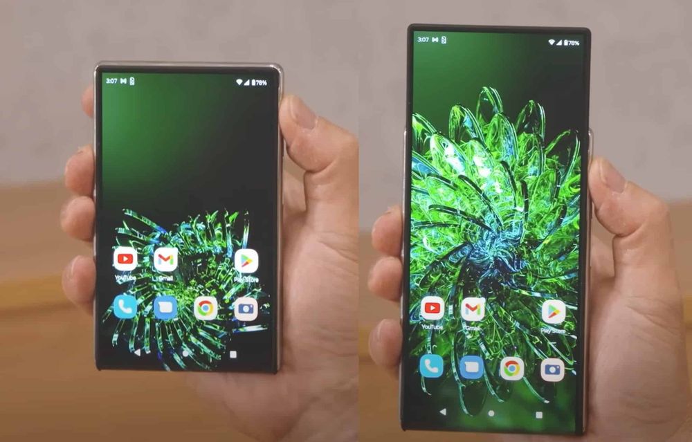 Bei diesem Motorola-Handy wächst das Display vertikal
