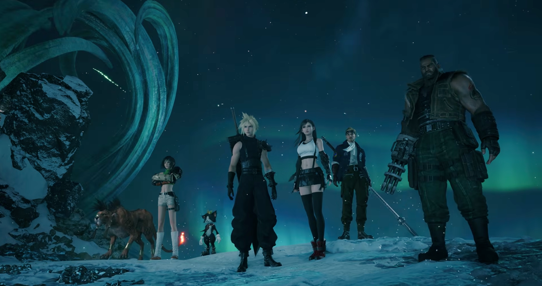 Noch einmal kurz die Welt retten: Die Truppe um Cloud Strife im ersten Trailer zu FF7 Revelation.