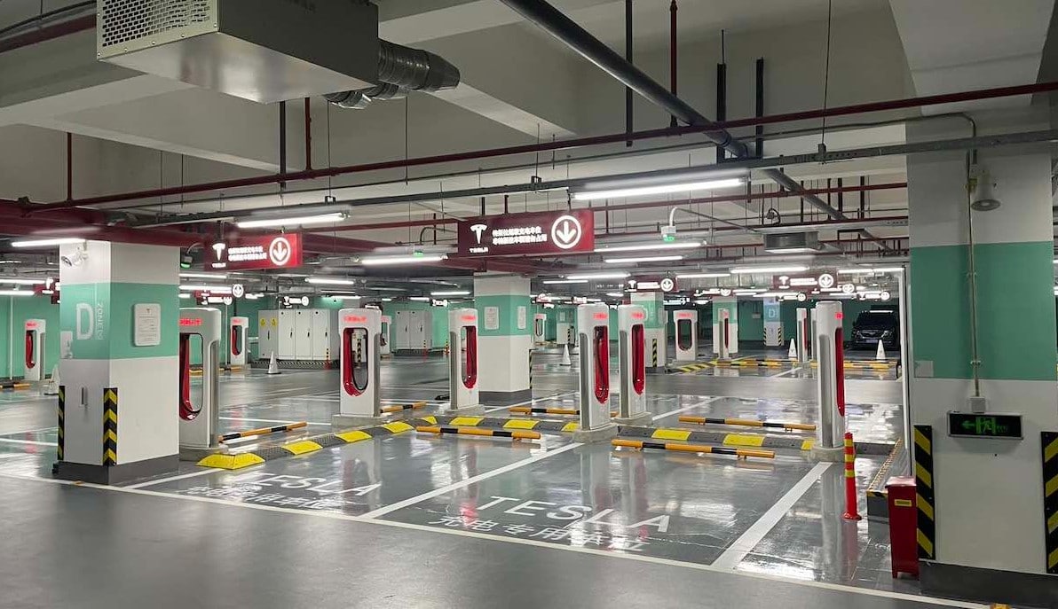 Supercharger-Ladestation von Tesla.