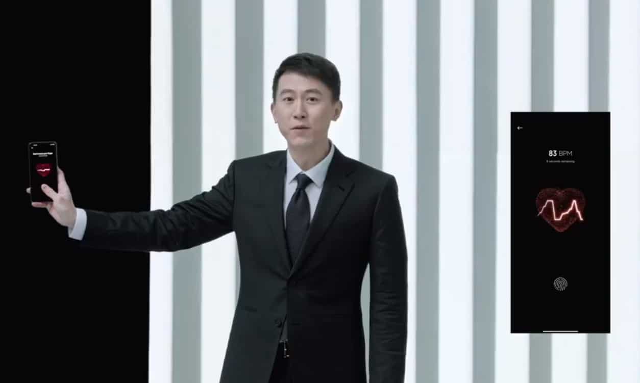 Xiaomi Mi 11 Herzfrequenzmesser im Display.