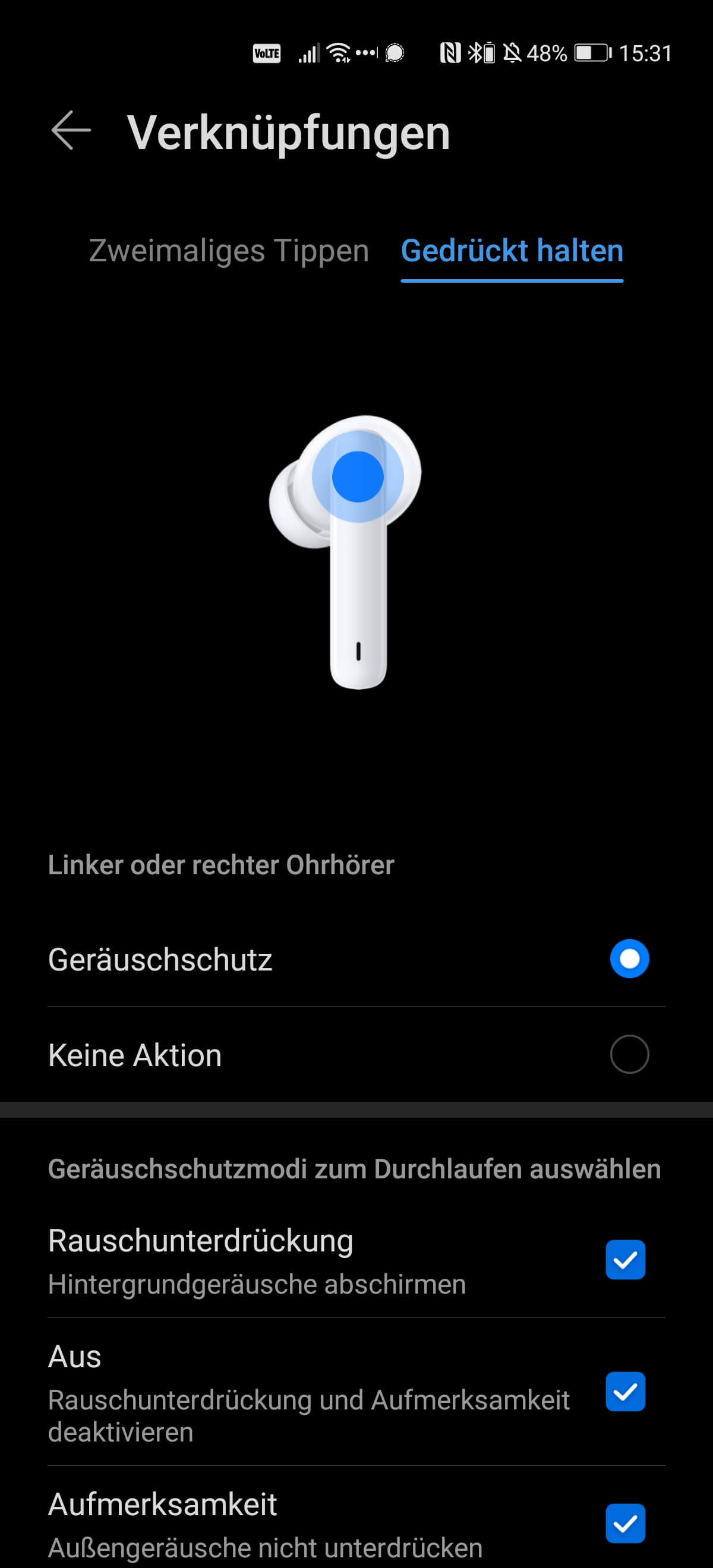 Huawei Freebuds 4i im Test: App Optionen 2