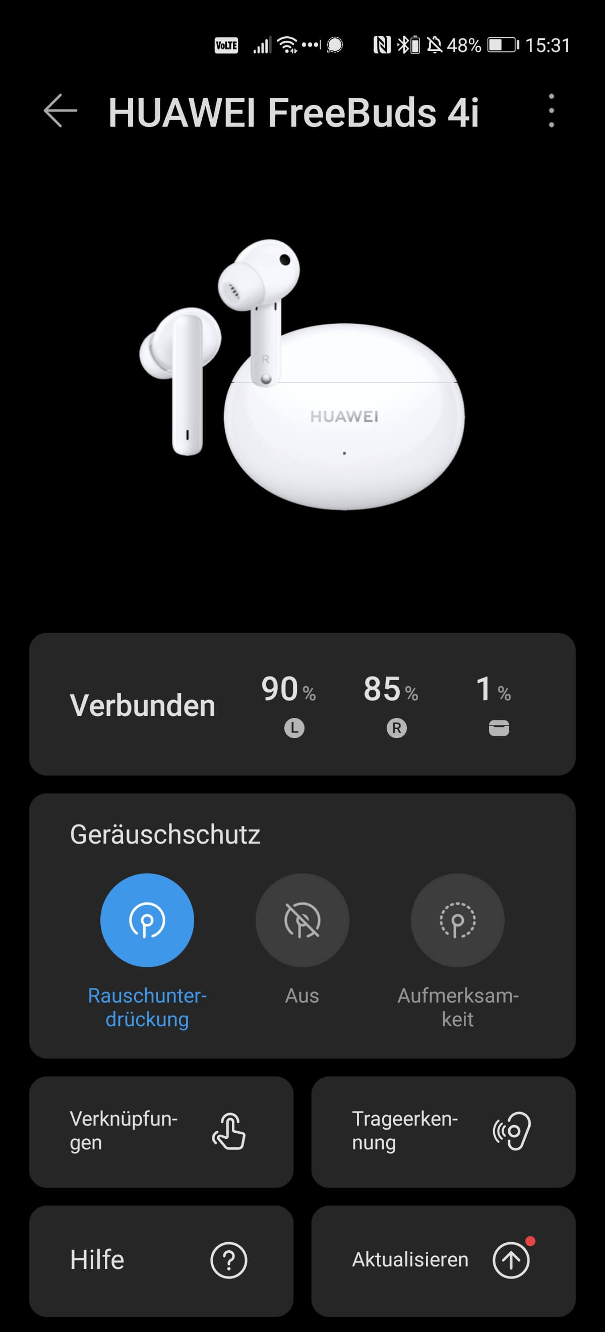 Huawei Freebuds 4i im Test: App Optionen
