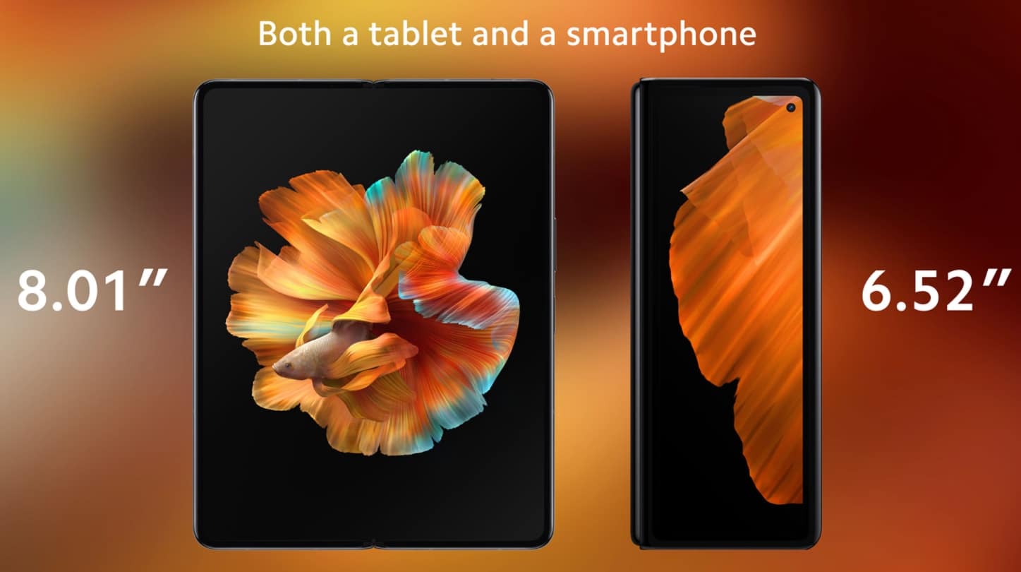 Das Xiaomi Mi Mix Fold auf- und zugeklappt.