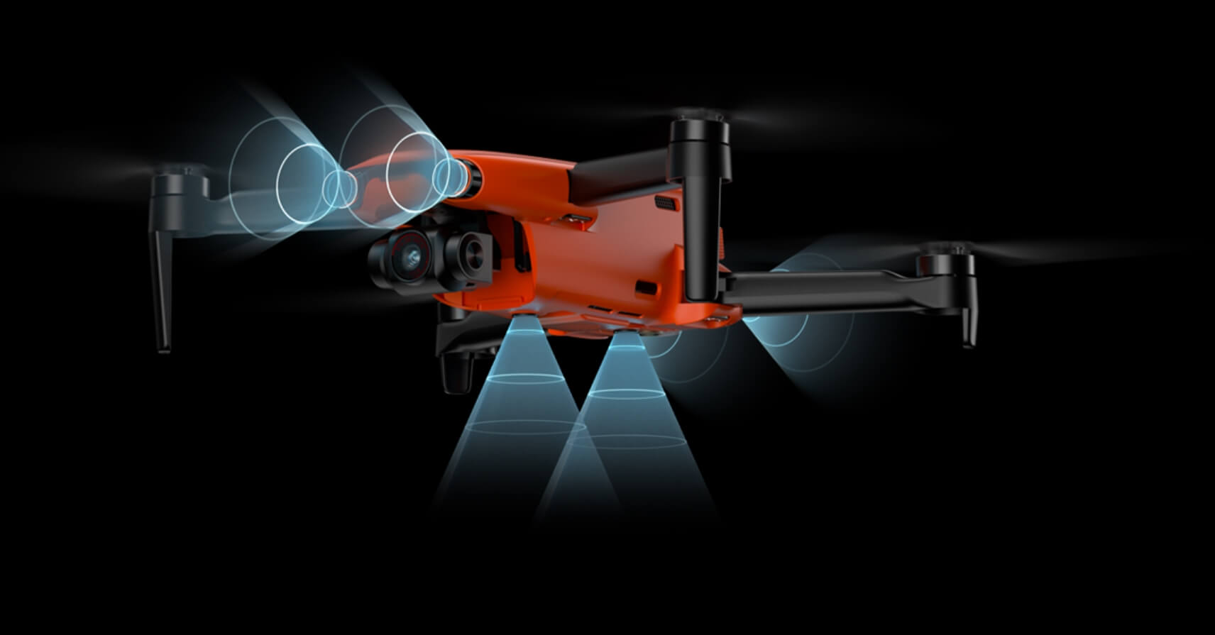 Autel Evo Nano Drohne mit Hinderniserkennung auf drei Seiten.
