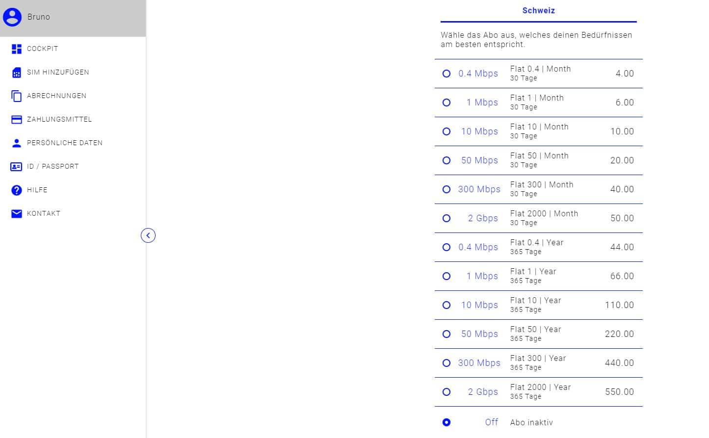 Die Tarife bei Digital Republic