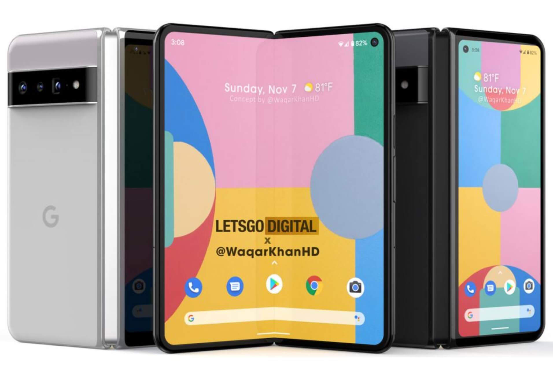 Konzeptbild des Google Pixel Fold.