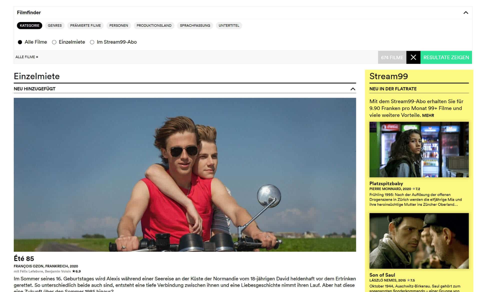 cinefile: Streaming-Anbieter für Arthouse-Filme.