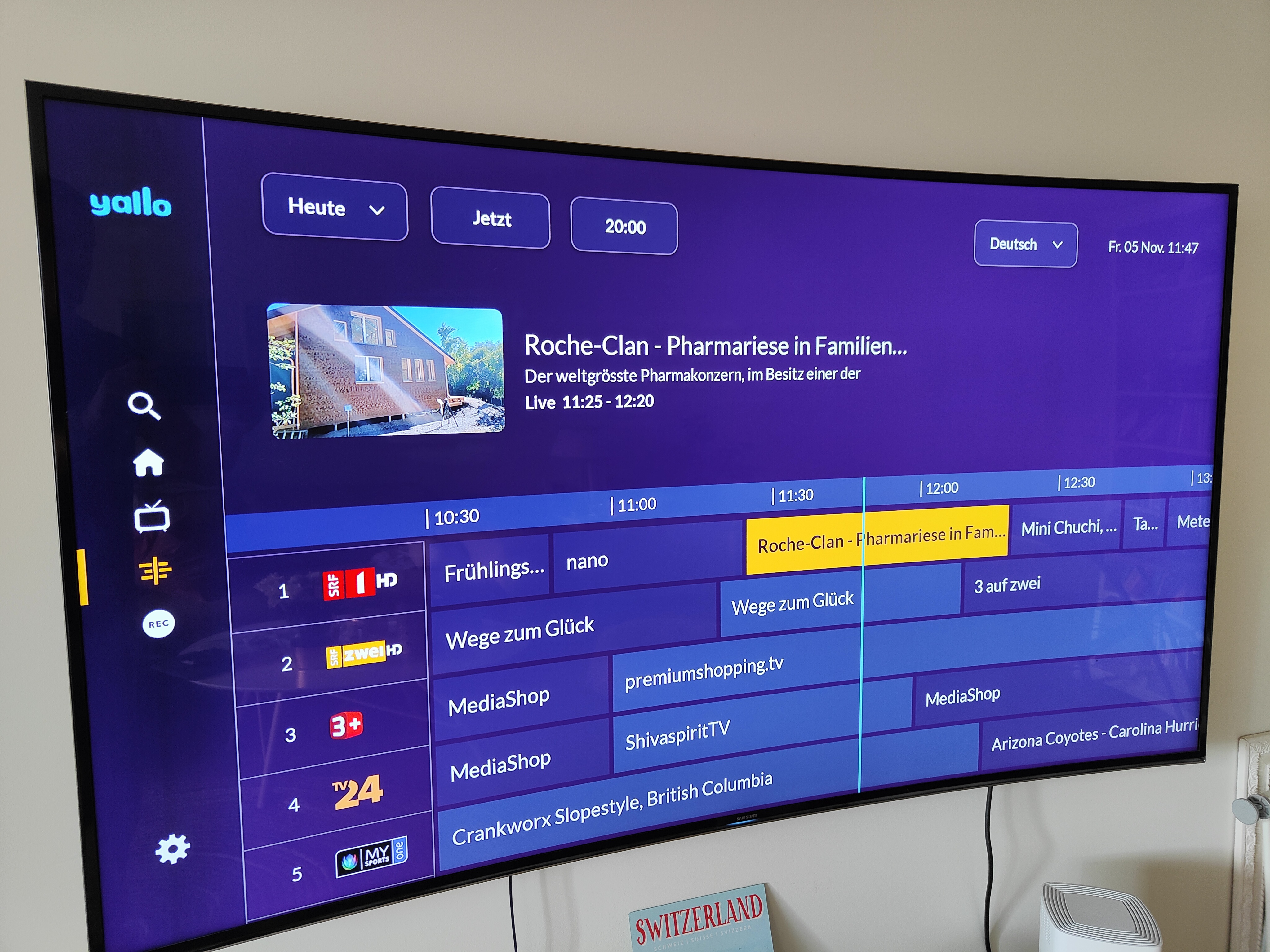 Der TV-Guide bei yallo TV