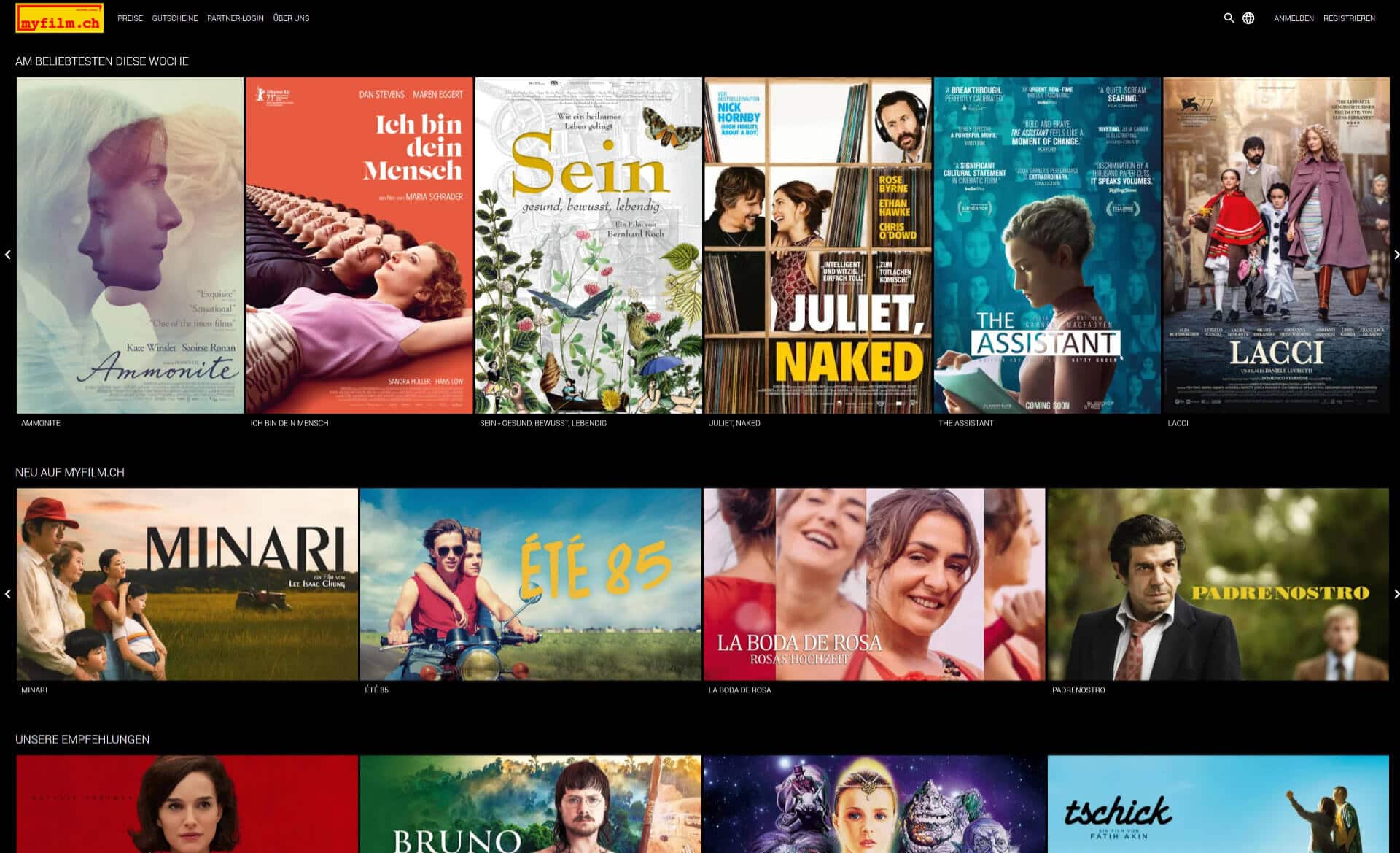 myfilm: Streaming-Anbieter für Arthouse-Filme.