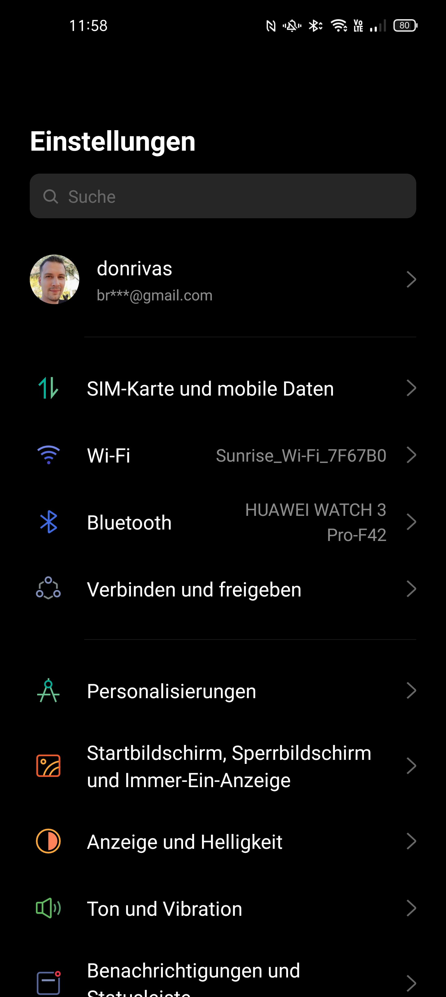 Einstellungen unter ColorOS 11 