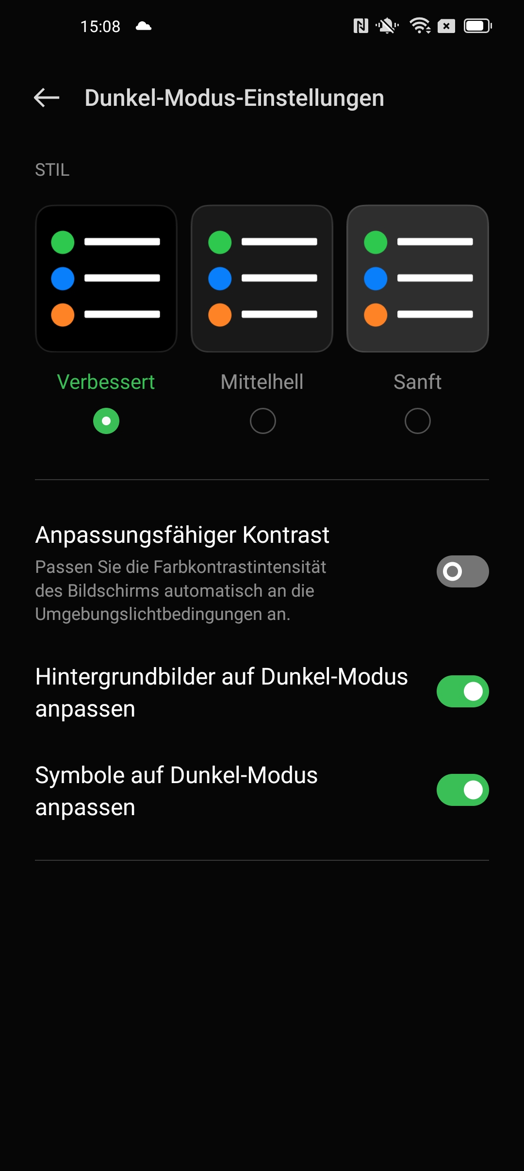 Der Dark-Mode lässt sich jetzt anpassen