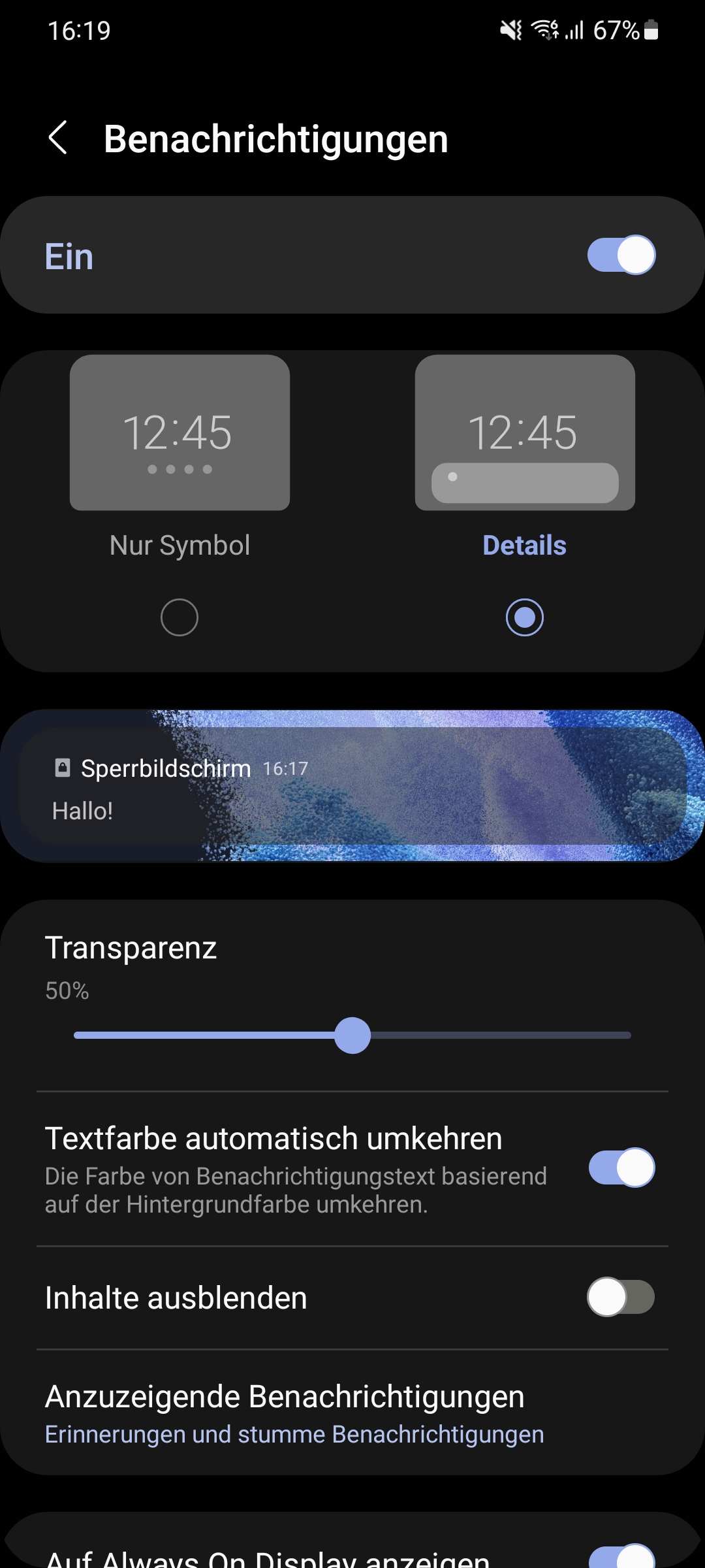 Samsung One UI 4 Benachrichtigungen