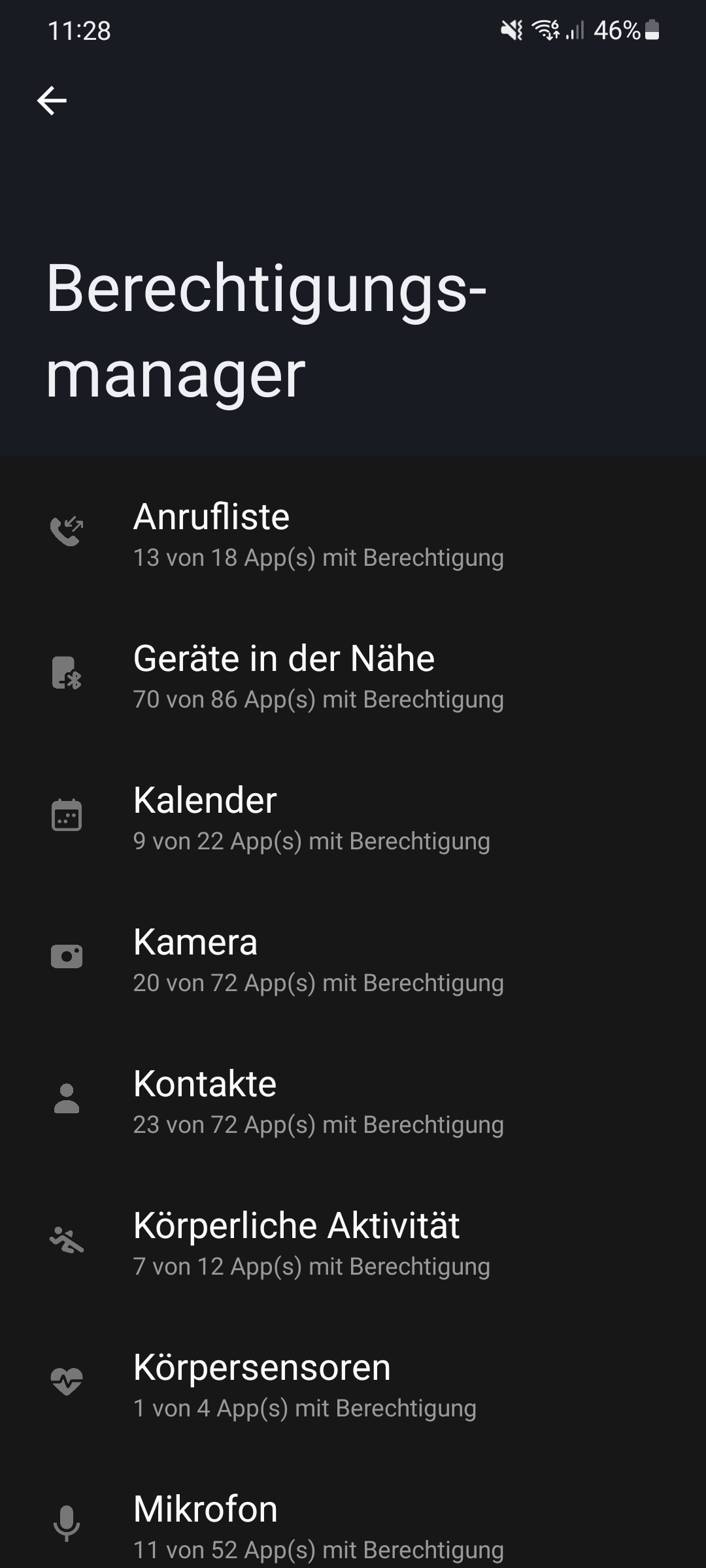 Berechtigungsverwaltung unter One UI