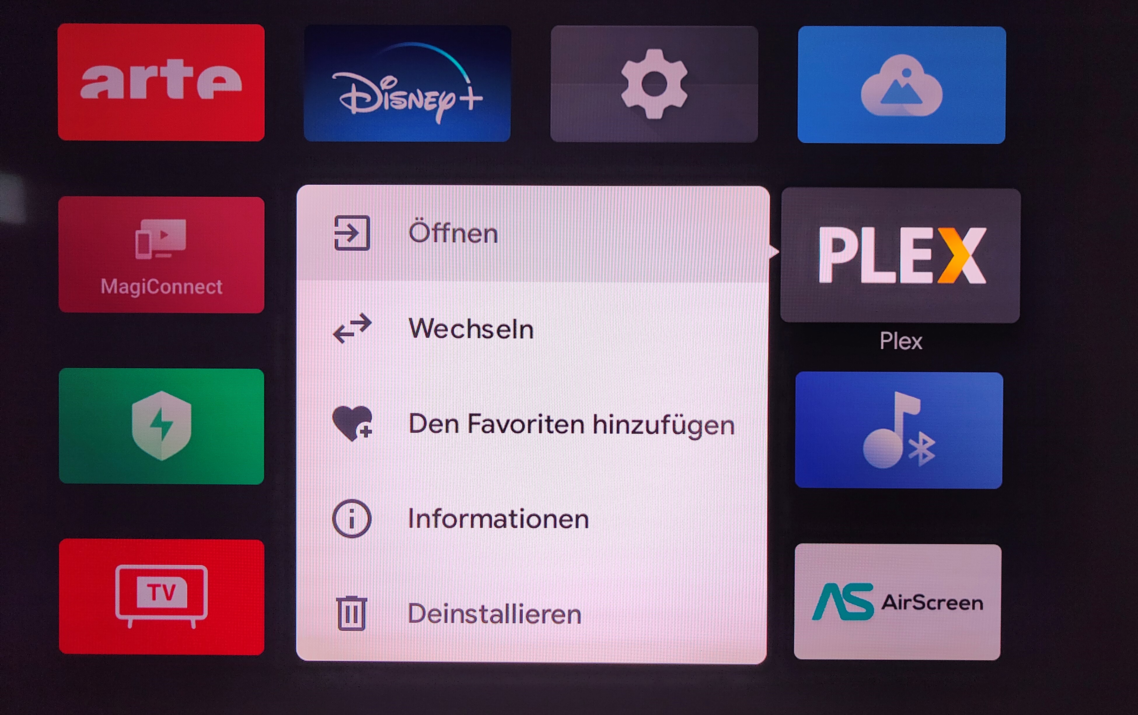TCL Fernseher: Apps zu Favoriten/auf Startseite hinzufügen.