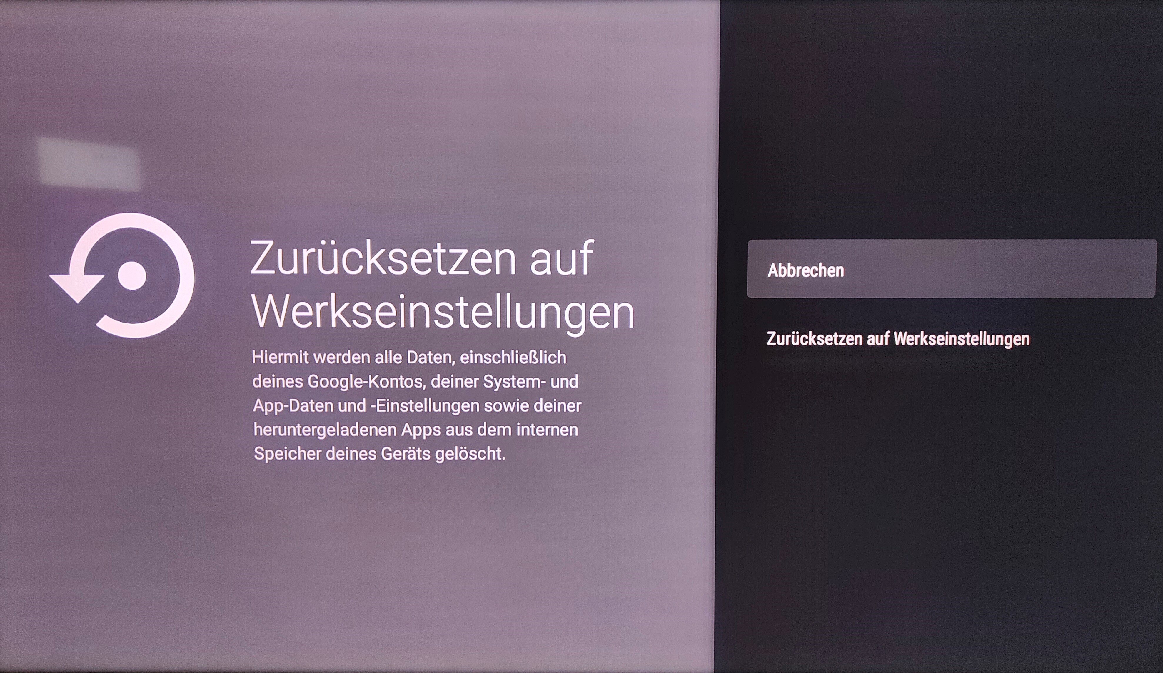 TCL Fernseher auf Werkseinstellungen zurücksetzen.