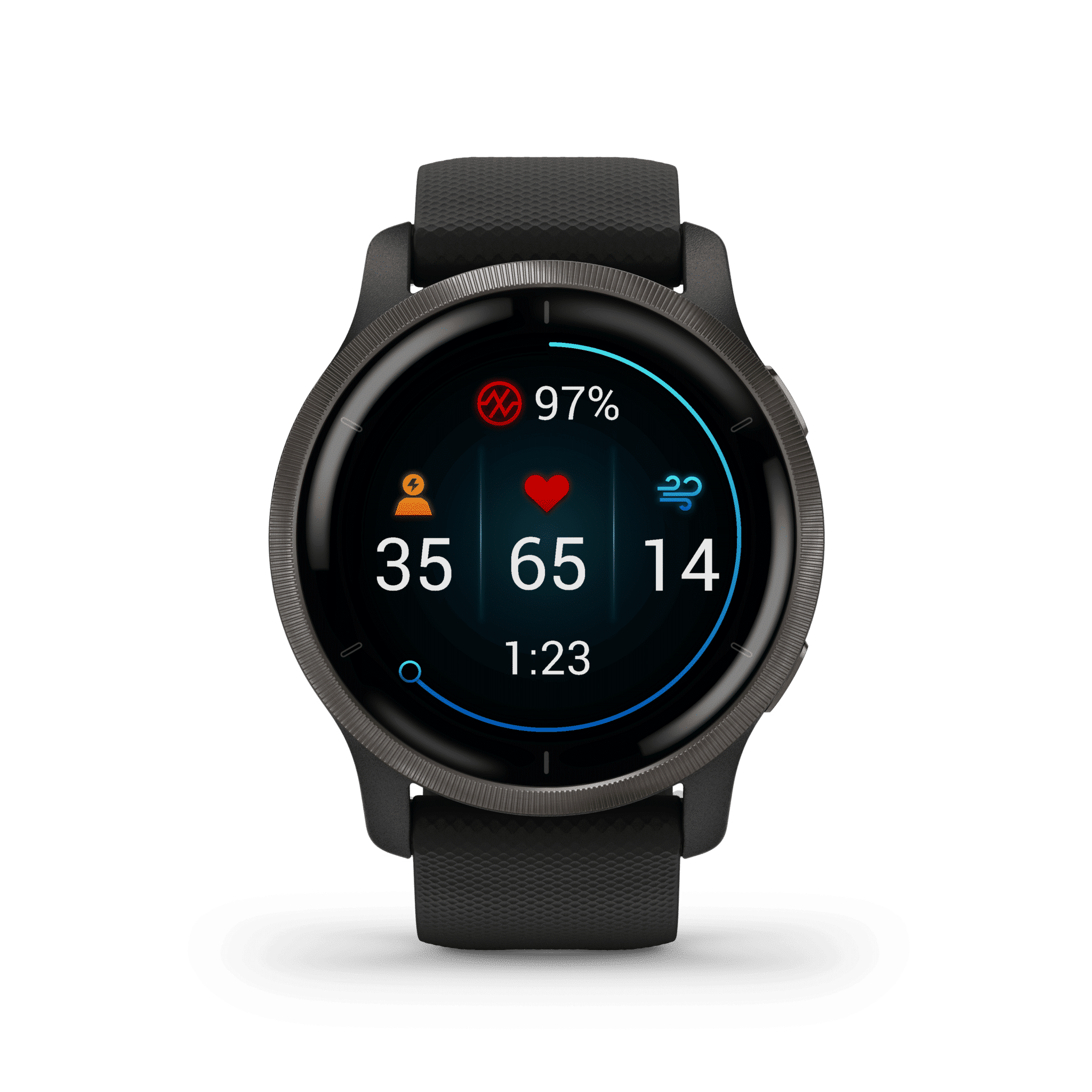 Die Garmin Venu 2 in Schwarz