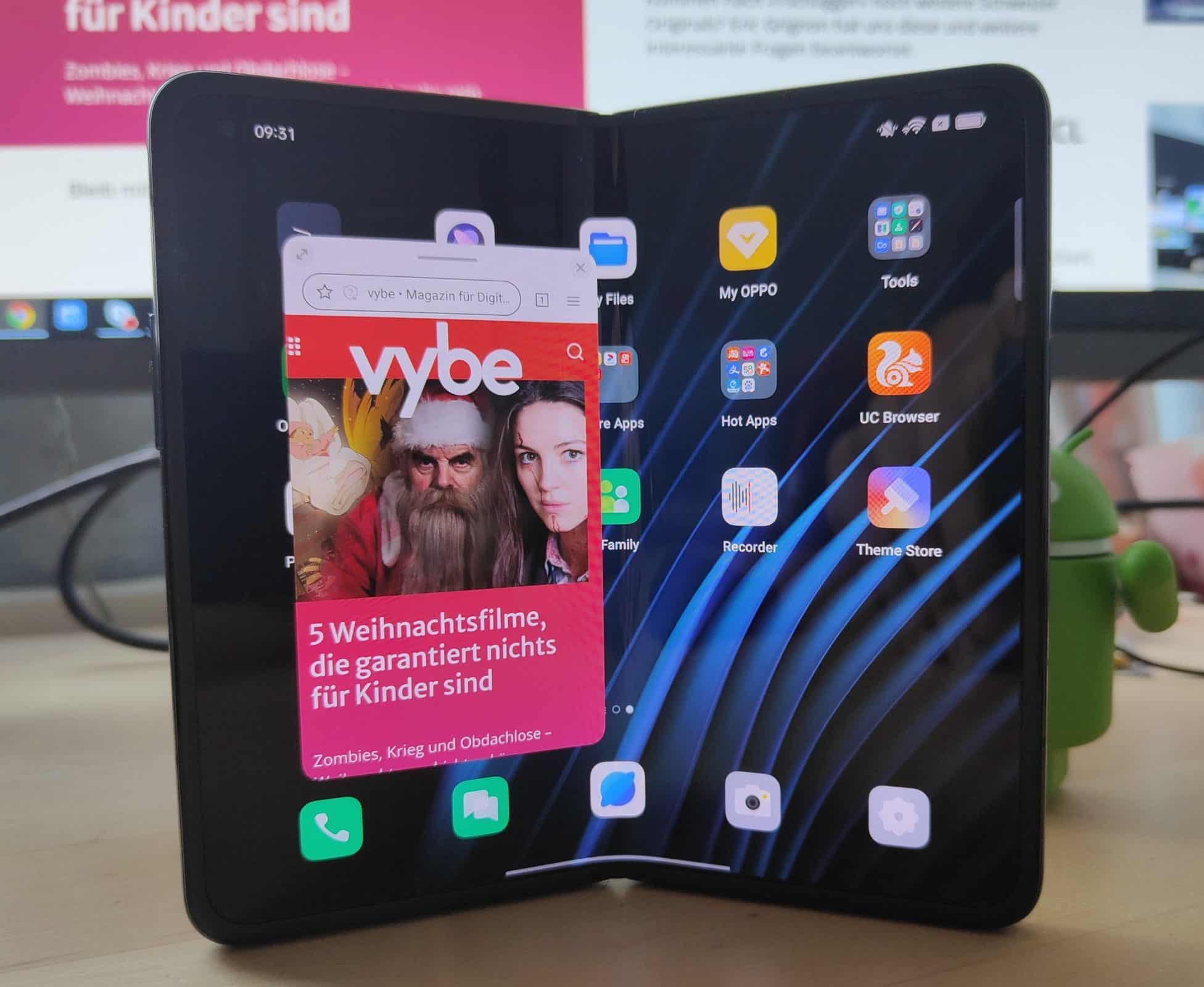 Das Oppo Find N aufgeklappter Zustand