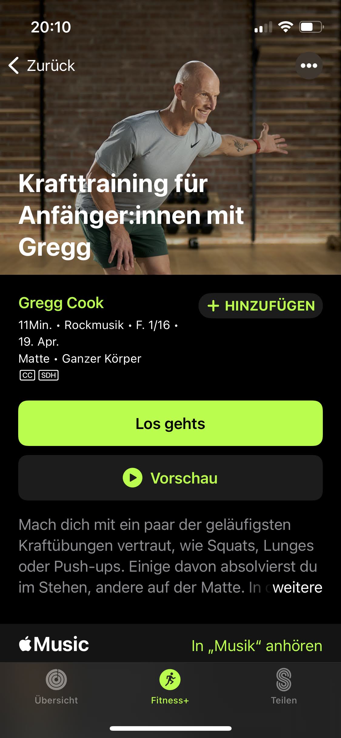 Apple Fitness+ Krafttraining für Anfänger:innen.