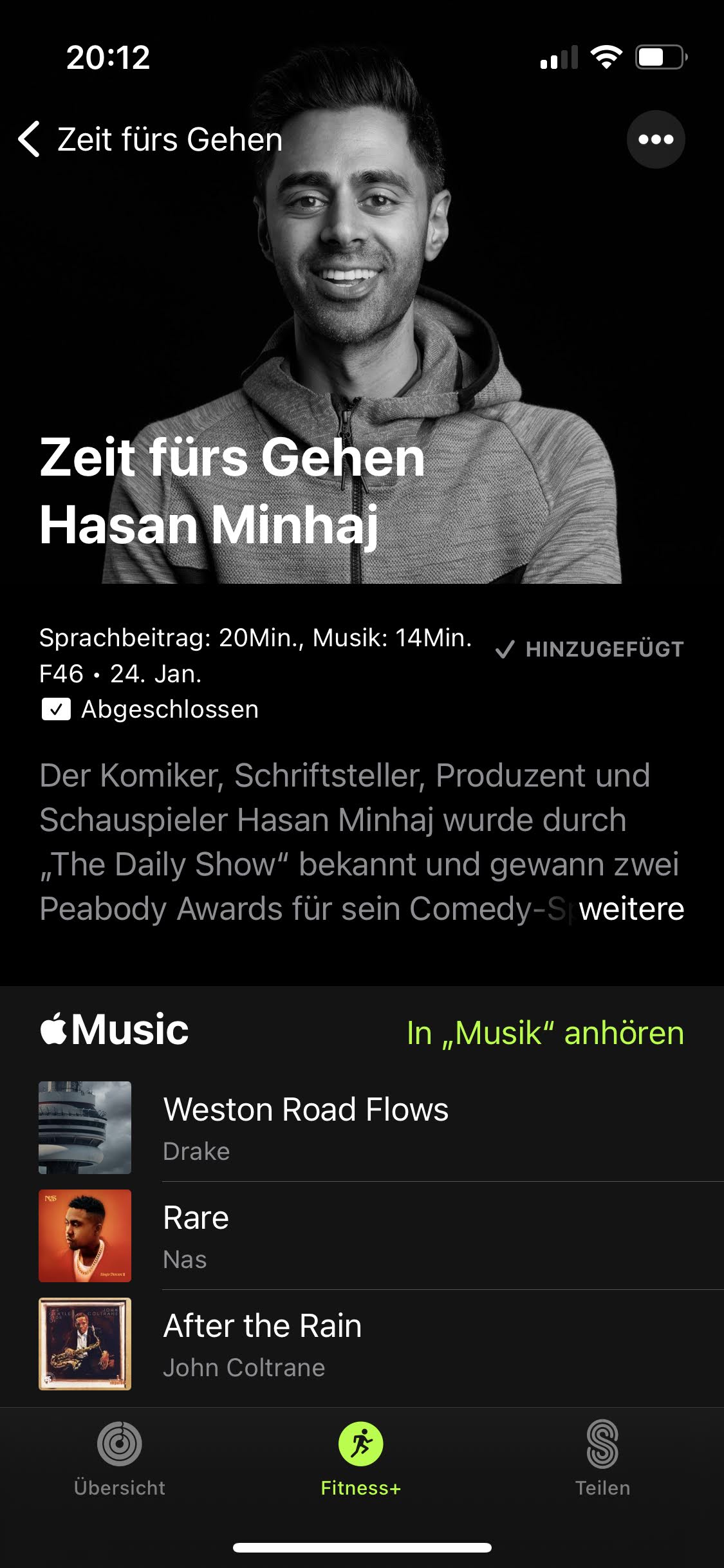Apple Fitness+ Zeit fürs Gehen Test.