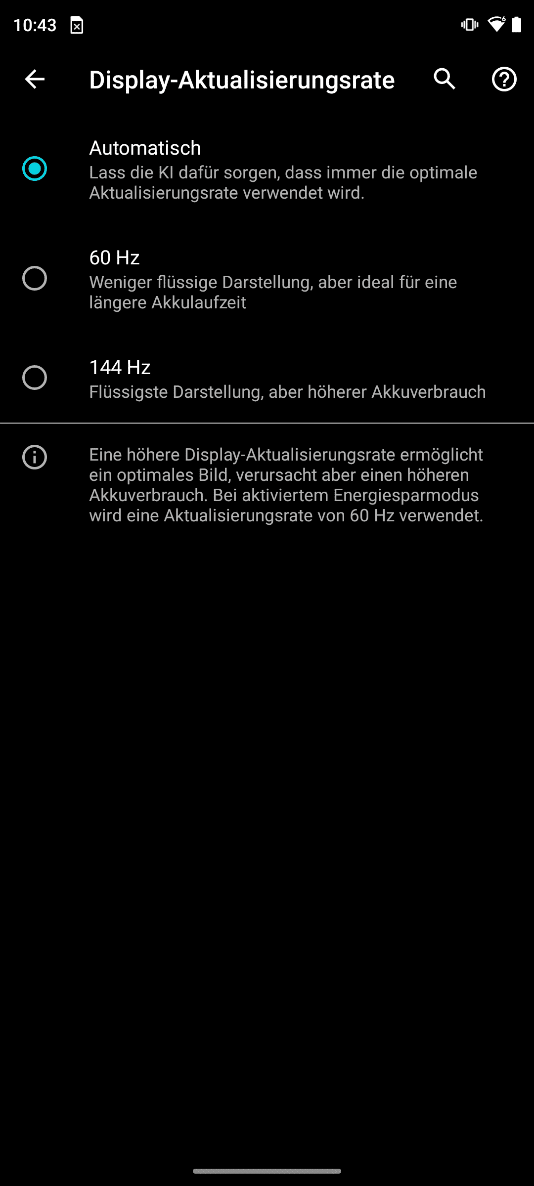 Bildwiederholrate kann angepasst werden