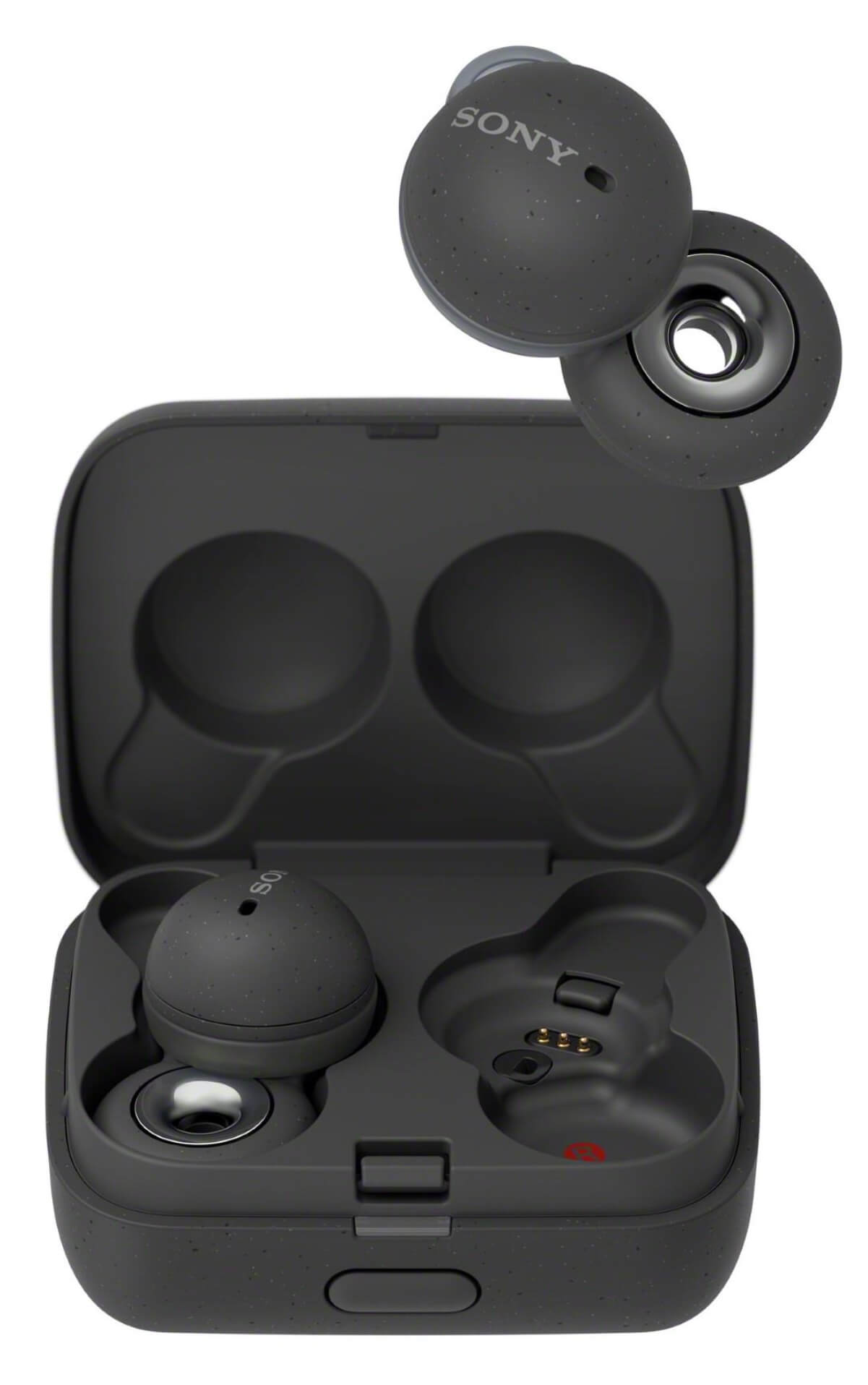 Sony LinkBuds in Schwarz.