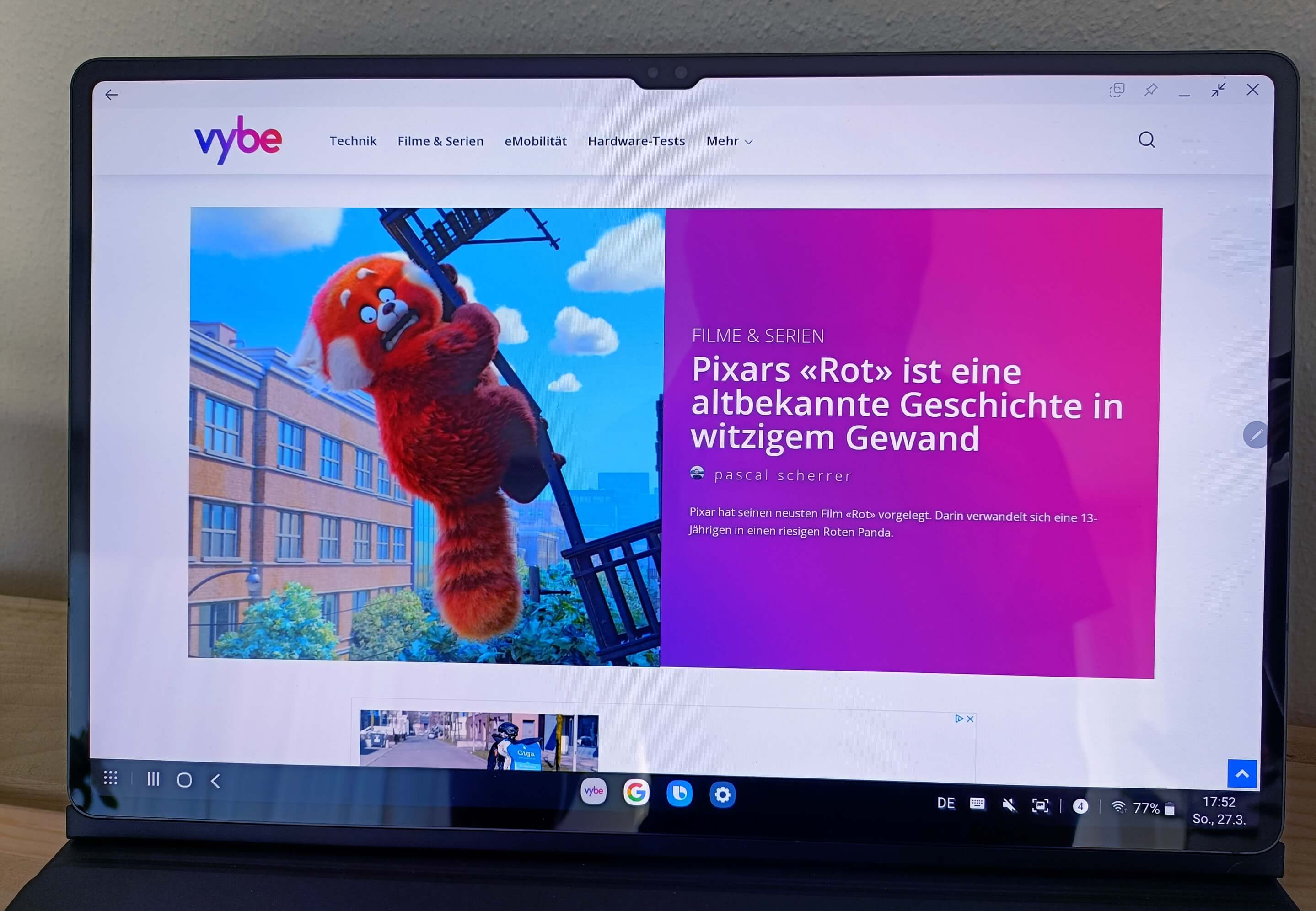 Samsung Galaxy Tab S8 Ultra Test Display