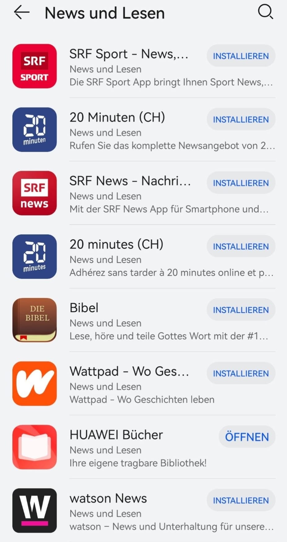 Huawei AppGallery: News-Apps