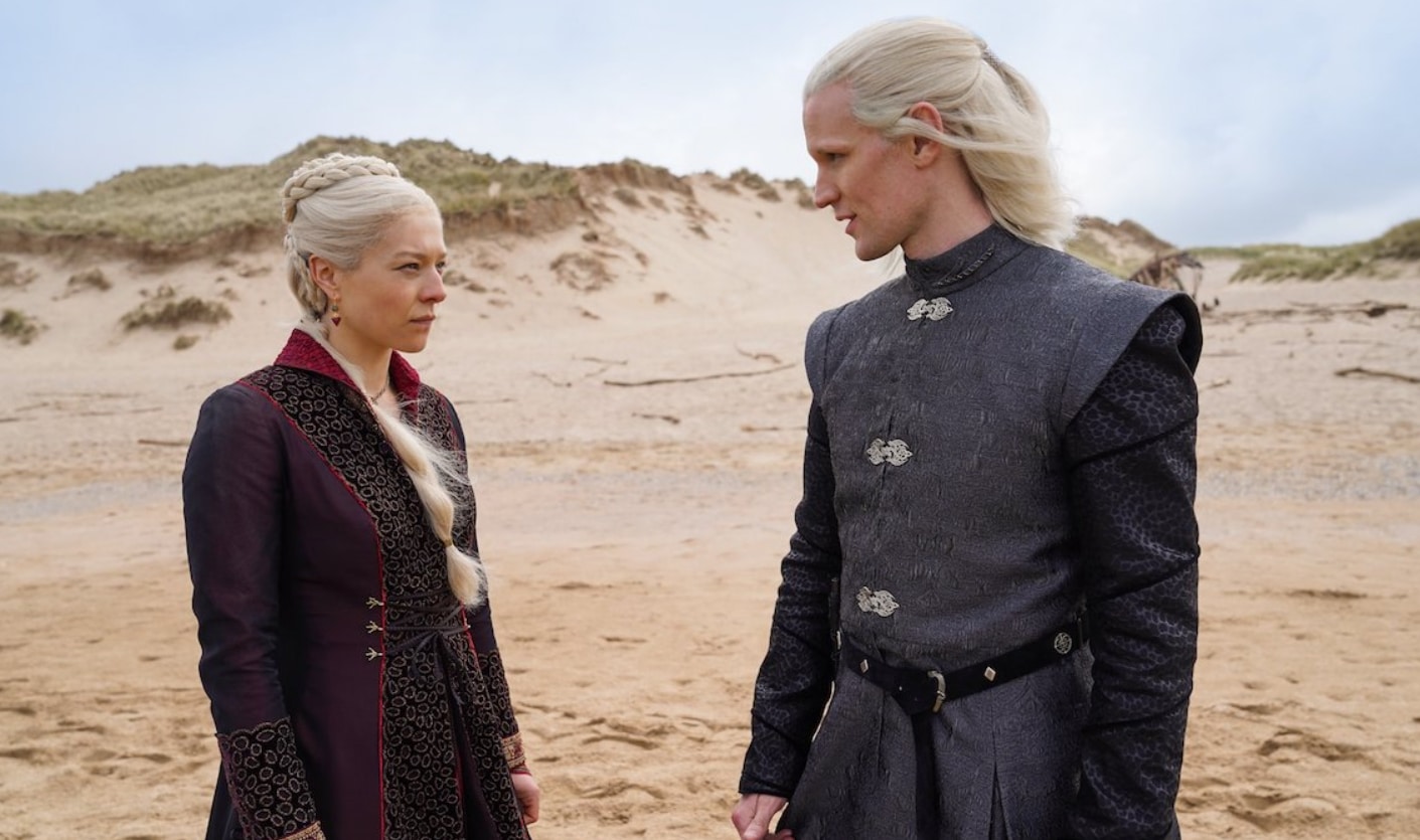 House of the Dragon: Emma D'Arcy als Prinzessin Rhaenyra Targaryen und Matt Daemon Targaryen. Smith als Daemon Targaryen.