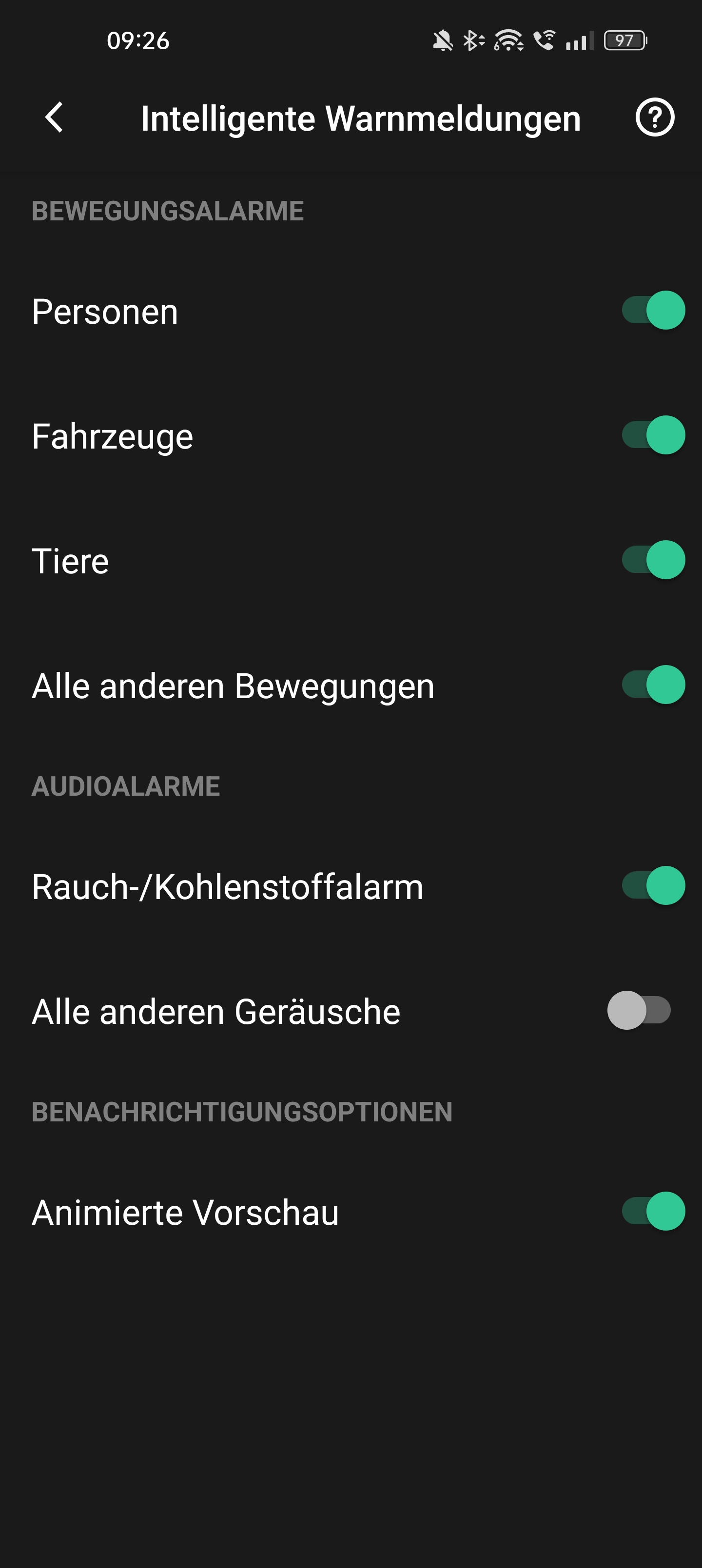 Arlo Pro 4 Push-Benachrichtigungen Einstellungen