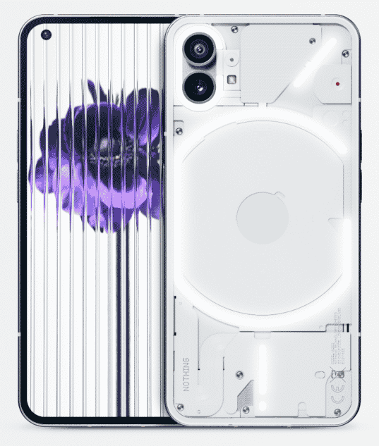 Die Vorder- und Rückseite des Nothing Phone (1)
